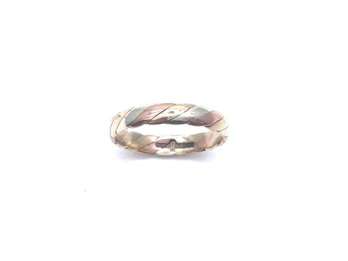 9ct 3 Colour Gold Wedding Ring