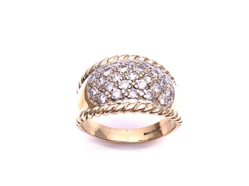 9ct Yellow Gold CZ Pave Ring