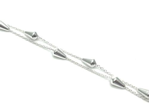 Silver Fancy Double Row Bracelet