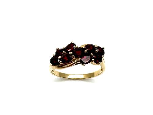 9ct Yellow Gold Garnet Cluster Ring