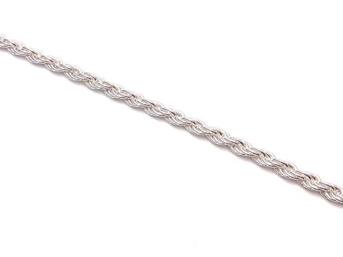 Silver Rope Bracelet 7 Inch