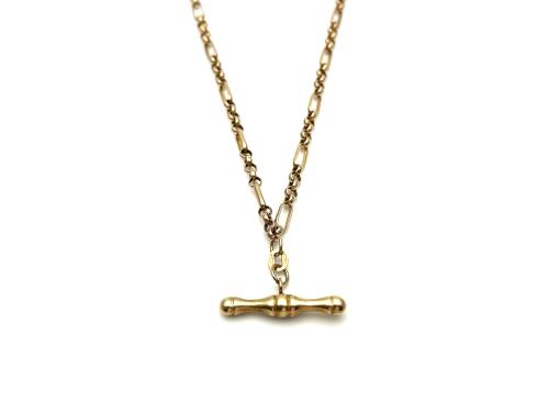 9ct Yellow Gold Figaro Chain & T-Bar