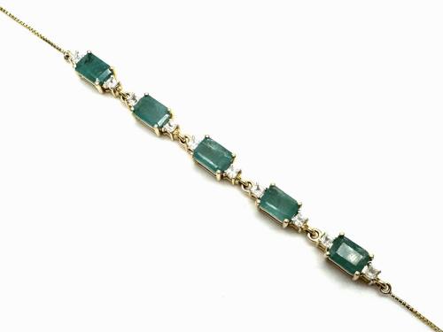 9ct Yellow Gold Beryl & Zircon Bracelet