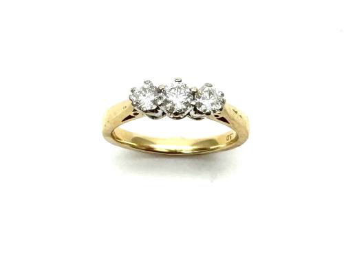 18ct Yellow Gold Diamond 3 Stone Ring