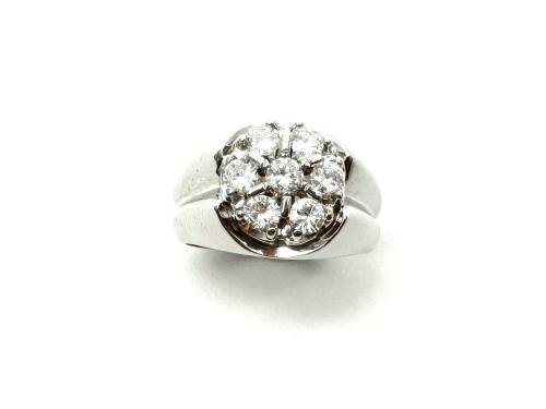 9ct White Gold Diamond Cluster Ring