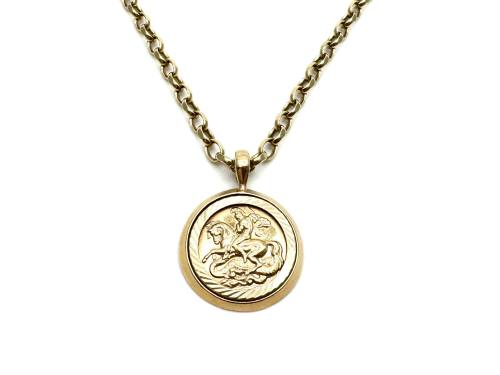 9ct St.George Pendant & Chain