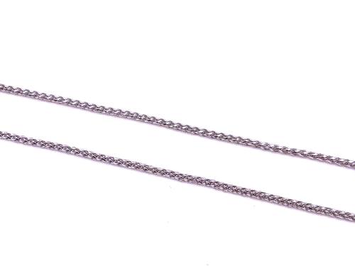 9ct White Gold Spiga Chain 18 Inch