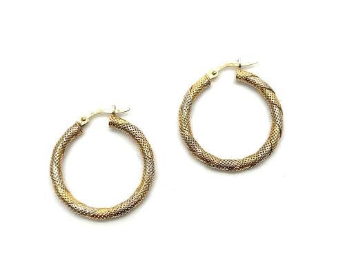 18ct Patterned Hoop Earrings