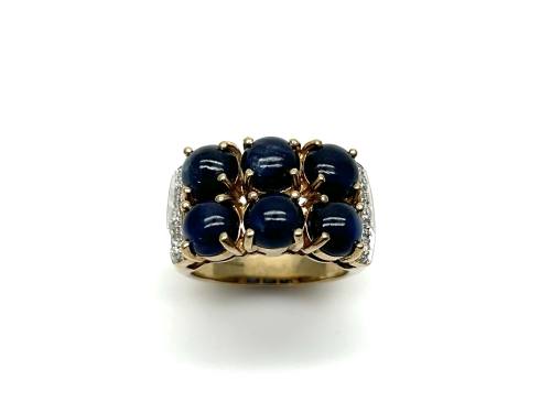 9ct Yellow Gold Sapphire & Diamond Ring