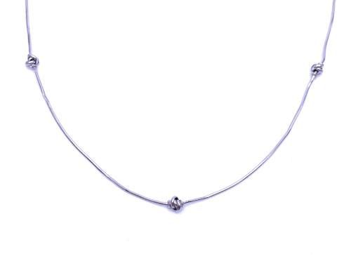 9ct White Gold Knotted Snake Chain