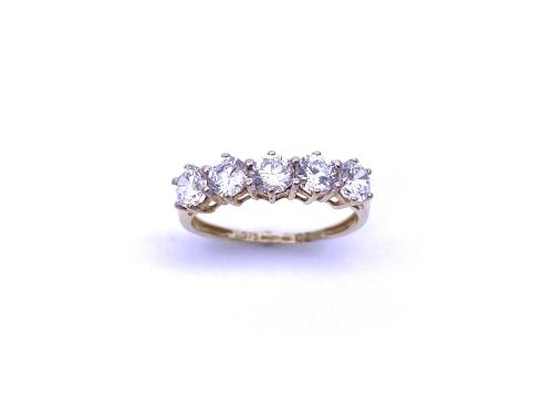 9ct Yellow Gold CZ 5 Stone Ring