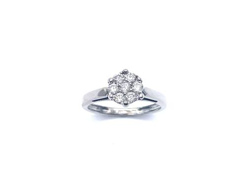 18ct White Gold Diamond Cluster Ring