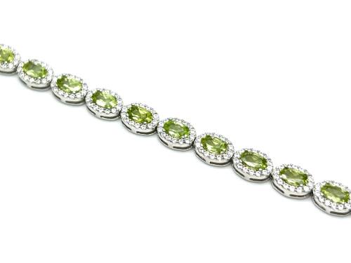 Silver Peridot & CZ Bracelet