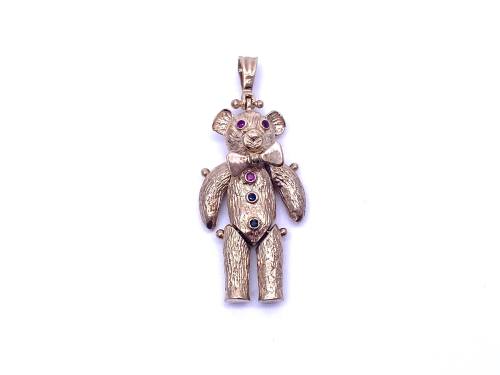 9ct CZ Moveable Teddy Bear Pendant