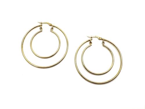 9ct Yellow Gold Double Hoop Earrings