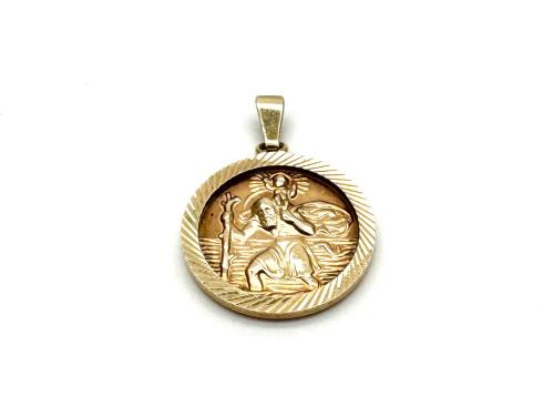 9ct Yellow Gold St Christopher Pendant