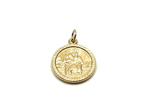 9ct Yellow Gold St Christopher Pendant