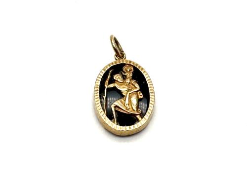 9ct Yellow Gold St Christopher Pendant