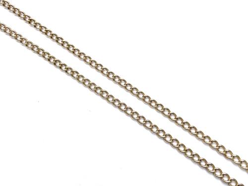 9ct Yellow Gold Flat Curb Chain & T Bar