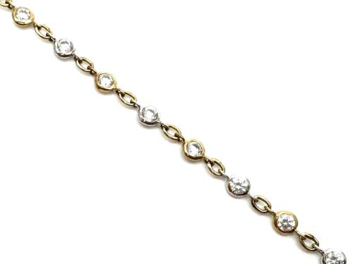 9ct Gold 2 Colour CZ Bracelet