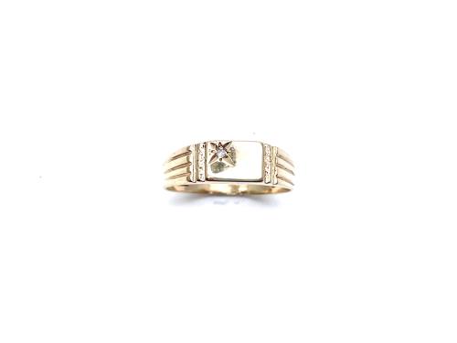 9ct Yellow Gold Diamond Signet Ring