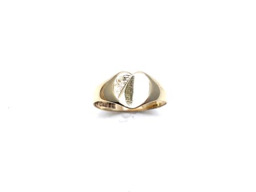 9ct Yellow Gold Heart Signet Ring