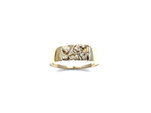 9ct Yellow Gold Nugget Signet Ring