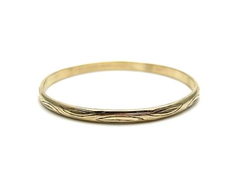 9ct Yellow Gold Patterned Bangle