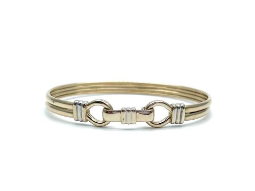 9ct Yellow Gold Oval Loop Catch Bangle