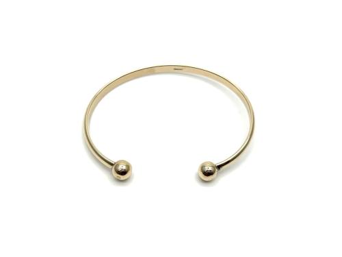 9ct Yellow Gold Plain Torque Bangle