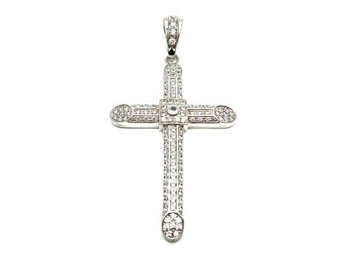 Silver CZ Cross Pendant