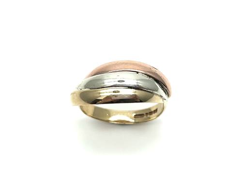 9ct Gold 3 Colour Twisted Ring