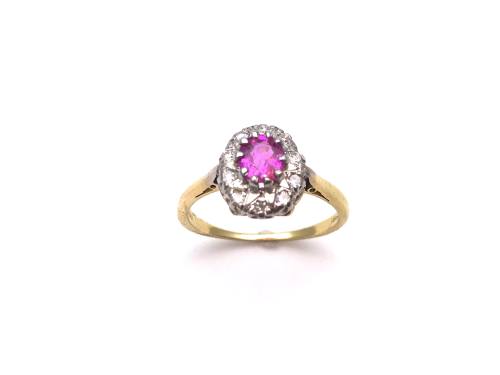 18ct Pink Sapphire & Diamond Cluster