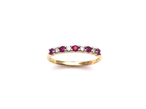 18ct Yellow Gold Ruby & Diamond Eternity Ring