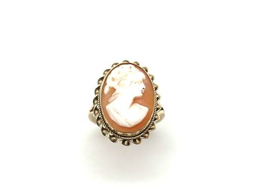 9ct Yellow Gold Cameo Solitaire Ring