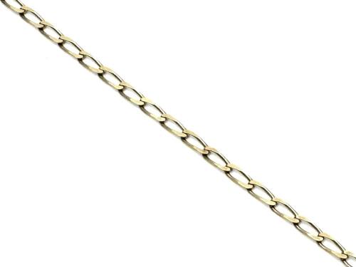 9ct Yellow Gold Flat Curb Anklet Chain