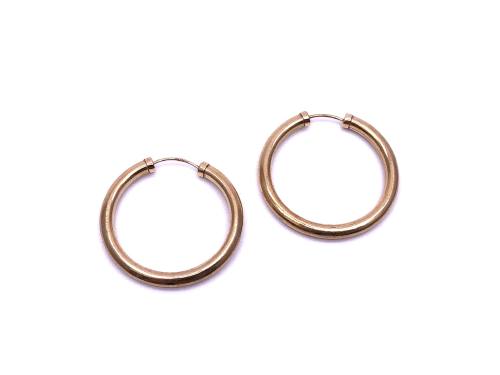 9ct Yellow Gold Sleeper Hoop Earrings