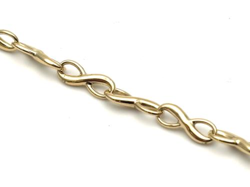 9ct Yellow Gold Infinity Link Bracelet