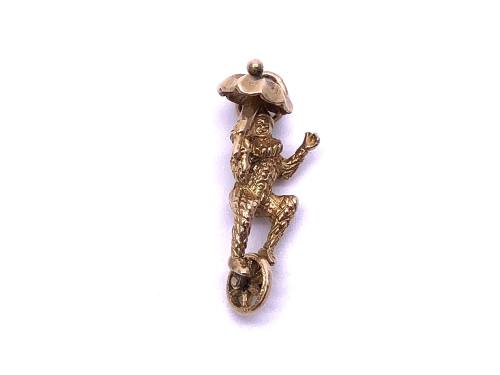 9ct Yellow Gold Circus Clown Charm