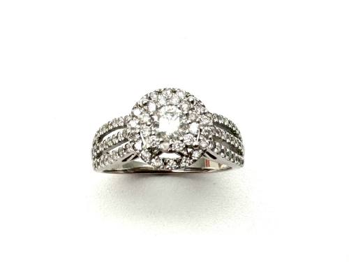 9ct Diamond Solitaire Halo Ring