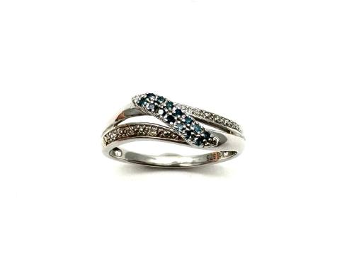 9ct White Gold Diamond Band