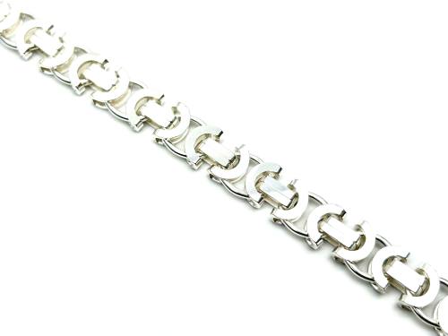 Silver Flat Byzantine Bracelet