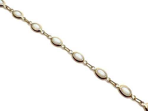 9ct Yellow Gold Opal Bracelet 7 1/4 Inch