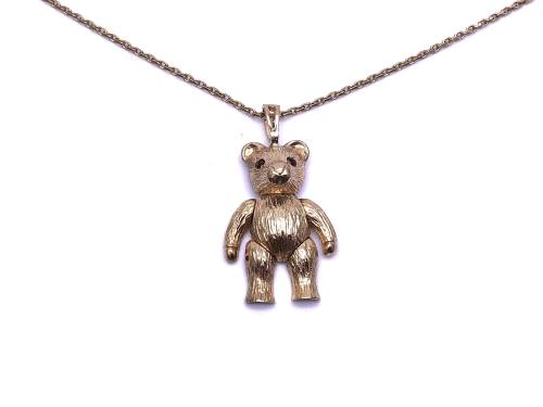 9ct Yellow Gold Bear Pendant & Chain