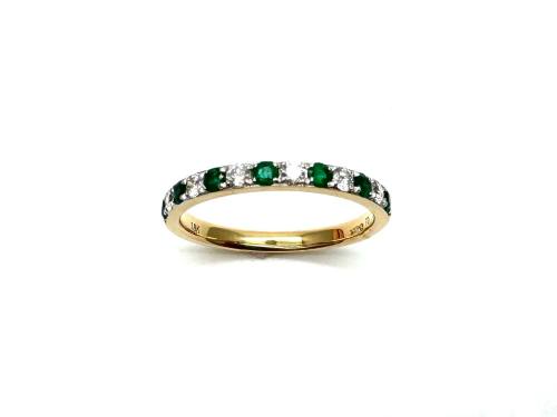 18ct Yellow Gold Emerald & Diamond Eternity Ring