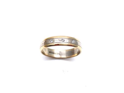 9ct 2 Colour Diamond Wedding Ring