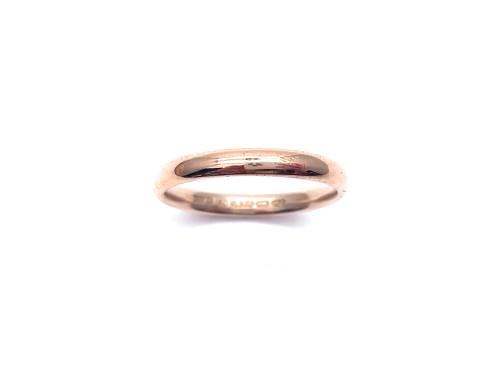 9ct Rose Gold Plain Wedding Ring