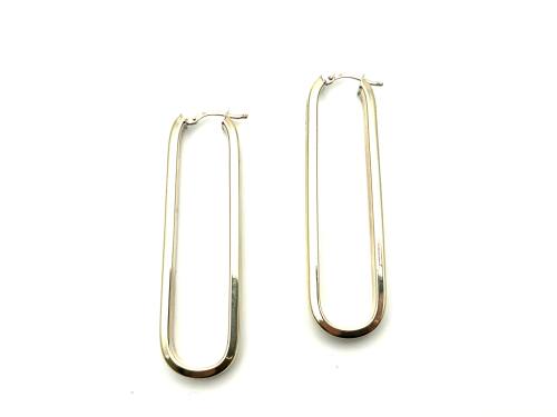 9ct Yellow Gold Rectangular Hoops