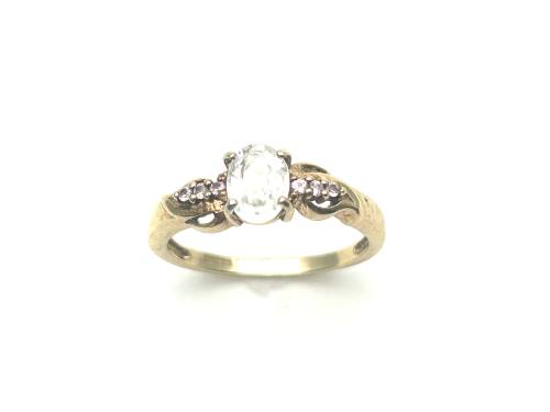 9ct Yellow Gold Zircon Solitaire