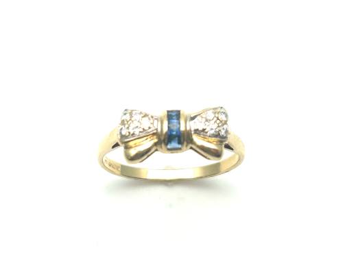 18ct Sapphire & Diamond Bow Ring